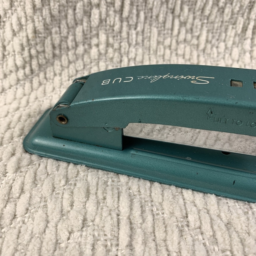 Vintage‎ Swingline CUB Stapler Teal Made in USA Teal Green 5.25" Long - Picture 2 of 15
